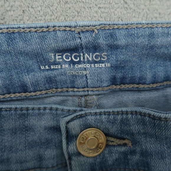 Chico's Jeans Womens Size 1R US-8R Blue Mid-Rise Jegging Denim 28"Inseam Stretch - Picture 9 of 16